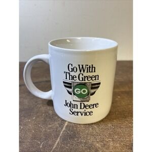 Vintage John Deere Service Coffee Mug 1882 Trademark Deer Logo Go With The Green